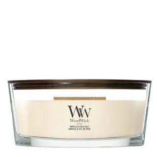 WoodWick kaars Vanilla & Sea Salt Ellipse