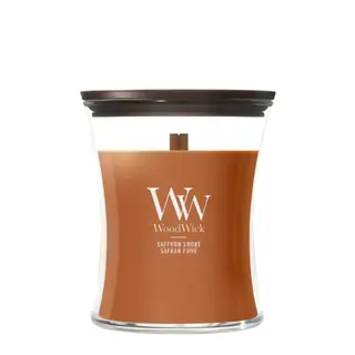 WoodWick Saffron Smoke Medium Geurkaars | Houten Lont